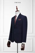 386 Bộ Vest Nam Xanh Đen Sọc Ẩn 2 Nút #2
